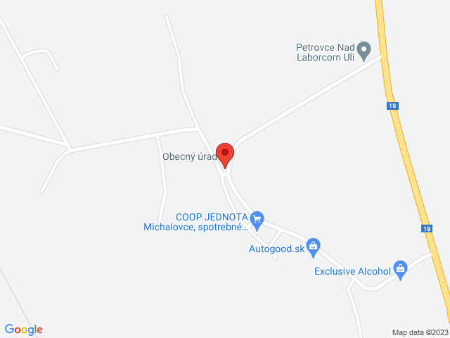 Google map: Petrovce nad Laborcom